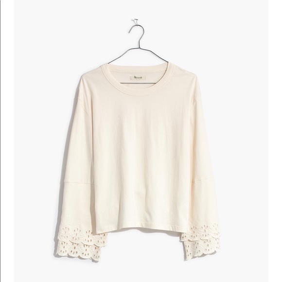 Madewell Tops - ⭐️NWT⭐️Madewell Eyelet Embroidered Tier-Sleeve Top